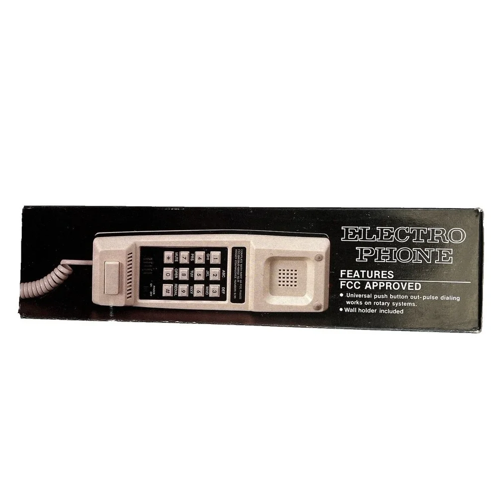 Vintage 80's Electro-Phone Corded Wall Mount Push Button New‎ Deadstock Retro